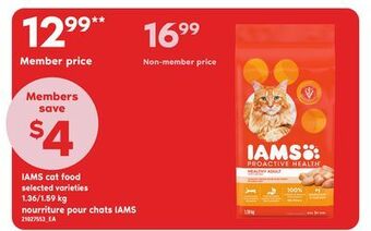 Independent Grocer Iams cat food, 1.36/1.59 kg offer