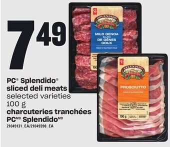 Independent Grocer Pc® splendido sliced deli meats, 100 g offer