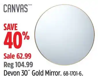 Canadian Tire Canvas devon 30" gold mirror offer