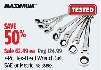 Canadian Tire Maximum 7-pc flex-head wrench set offer