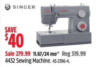 Canadian Tire Singer 4432 sewing machine offer