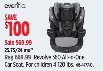 Canadian Tire Evenflo revolve 360 all-in-one car seat offer