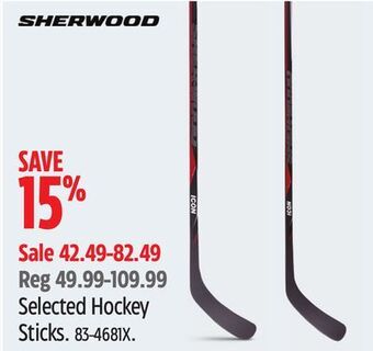 Canadian Tire Sherwood selected hockey sticks offer
