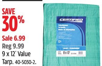 Canadian Tire Certified 9 x 12´ value tarp offer