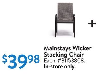 Walmart Mainstays wicker stacking chair offer