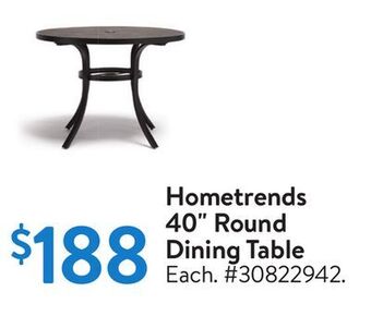 Walmart Hometrends 40" round dining table offer