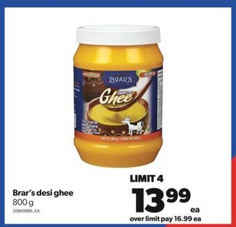 Real Canadian Superstore Brar's desi ghee, 800 g offer
