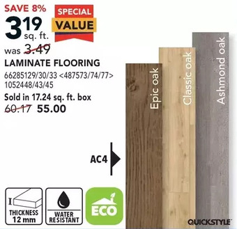 RONA Quickstyle laminate flooring offer