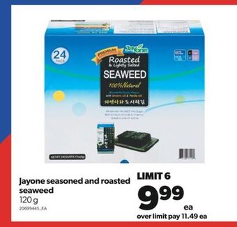 Real Canadian Superstore Jayone seasoned and roasted seaweed, 120 g offer