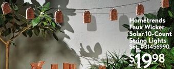Walmart Hometrends faux wicker solar 10-count string lights offer