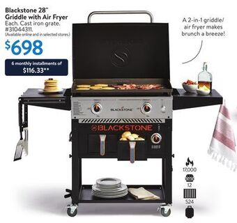 Walmart Blackstone 28" griddle with air fryer offer