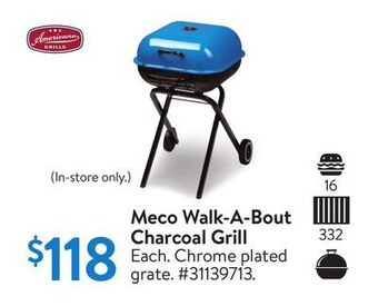 Walmart Meco walk-a-bout charcoal grill offer