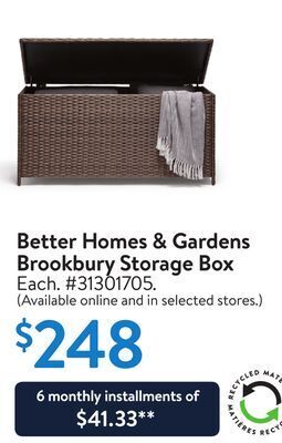 Walmart Better homes & gardens brookbury storage box offer