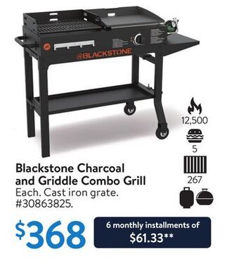 Walmart Blackstone charcoal and griddle combo grill offer