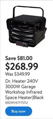 Walmart Dr. heater 240v 3000w garage workshop infrared space heater|black offer
