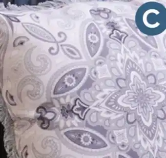 Giant Tiger Or faux linen cushion with fringe offer