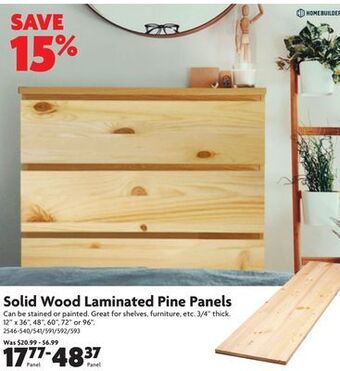 Home Hardware Solid wood laminated pine panels offer