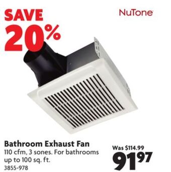 Home Hardware Bathroom exhaust fan offer