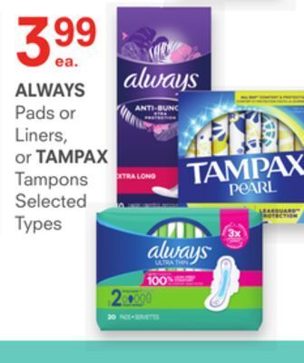 IDA Pharmacy Always or tampax offer
