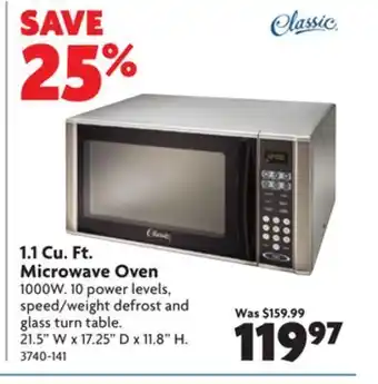 Home Hardware 1.1 cu. ft. microwave oven offer
