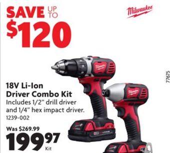 Home Hardware 18v li-ion driver combo kit offer
