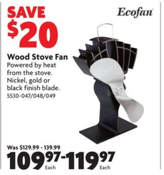 Home Hardware Wood stove fan offer