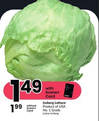FreshCo Iceberg lettuce product of usa no. 1 grade offer