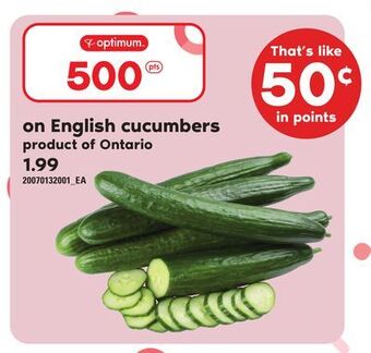 Zehrs Markets English cucumbers offer