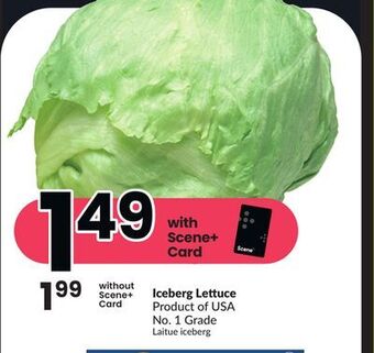 Chalo FreshCo Iceberg lettuce product of usa no. 1 grade offer