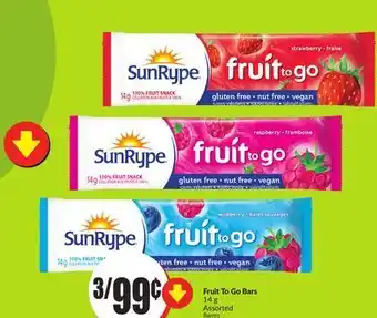 Chalo FreshCo Fruit to go bars 14 g assorted barres offer