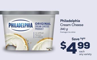 FreshCo Philadelphia cream cheese 340 g offer