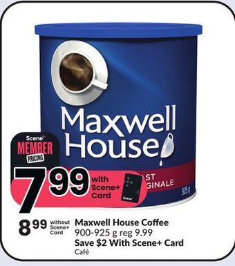 FreshCo Maxwell house coffee 900-925 g offer