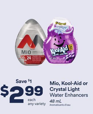 FreshCo Mio, kool-aid or crystal light water enhancers 48 ml offer