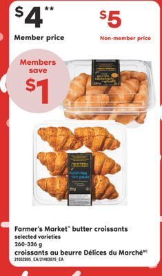 Valu-mart Croissants au beurre délices du marché 260-336 g offer
