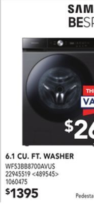 RONA Samsung 6.1 cu. ft. washer offer