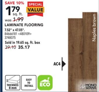 RONA Mono serra laminate flooring 7.52" x 47.05" offer