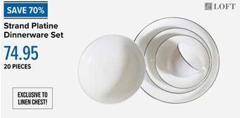 Linen Chest Strand platine dinnerware set offer