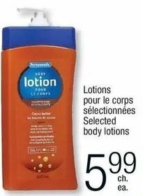 Jean Coutu Selected body lotions offer