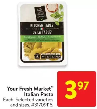 Walmart Your fresh market italian pasta offer