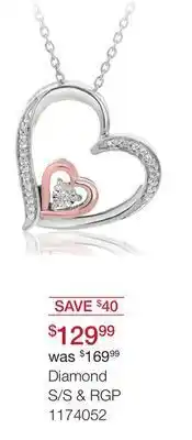 Charm Diamond Diamond s/s & rgp offer