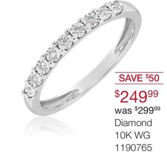 Charm Diamond 10k white gold diamond stackable band offer
