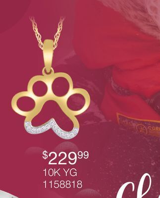 Charm Diamond 10k yellow gold diamond paw pendant offer
