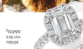 Charm Diamond Chemistry 14k white gold lab grown 2.65ctw emerald cut diamond ring offer
