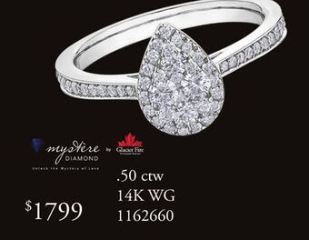 Charm Diamond Glacier fire canadian diamond 0.50ctw pear shaped mystere ring offer
