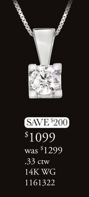 Charm Diamond Glacier fire 14k white gold 0.33ct canadian diamond pendant offer