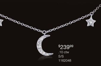Charm Diamond Sterling silver diamond moon & star necklace offer