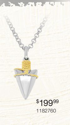 Charm Diamond Sterling silver arrow pendant with 24" rolo chain offer