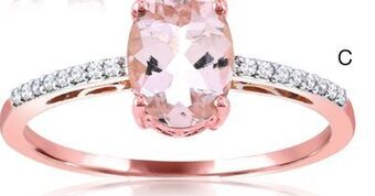 Charm Diamond 10k rose gold morganite and diamond ring offer