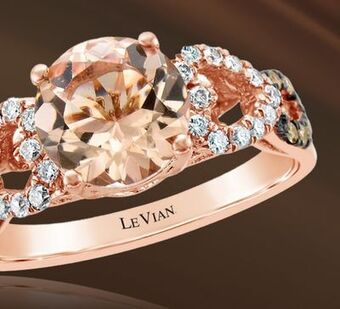 Charm Diamond Le vian 14k strawberry gold peach morganite & 0.32ctw diamond ring offer