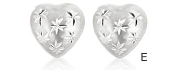 Charm Diamond 10k white gold diamond cut heart studs offer